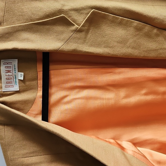 2/$20 Baremar - Vintage Mustard Short Sleeve Blazer Linen Blend - Size 10 - Picture 5 of 5